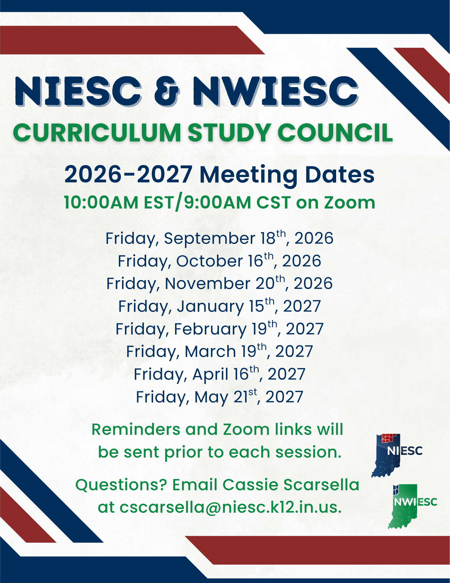 2026-2027 Curriculum Study Council Dates